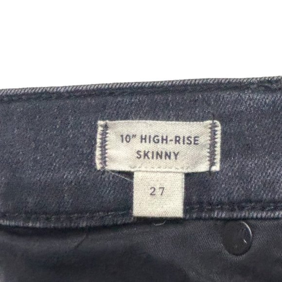Madewell Jeans 10" High Rise Skinny Womens Size 27 Button Fly Stretch Black Wash - Picture 9 of 11